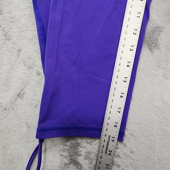 Maurices in Motions Leggings Womens L Purple Capri Ruched Tie Hem Pull On Yoga - Picture 7 of 9